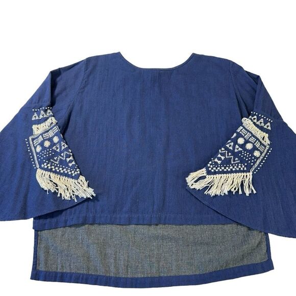 Hikari Japanesse Design Double Layered Cotton Blouse, Medium - Picture 6 of 12